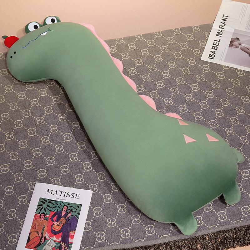 90/120cm Lovely Dinosaur Dog Crocodile Giraffe Kawaii Long Pillow Stuffed Soft Animal Dolls Sleeping Toys