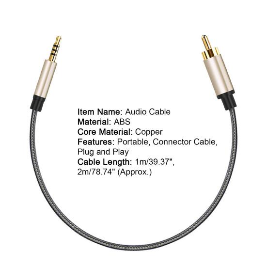 1/2m RCA to AUX 3.5mm Jack Coaxial Audio Connector Cable for Xiao-mi 1/2 TV