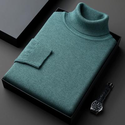 Maglione Invernale da Uomo a Collo Alto Tinta Unita Spesso Largo Casual Versatile Maglione Lavorato a Maglia da Uomo Top