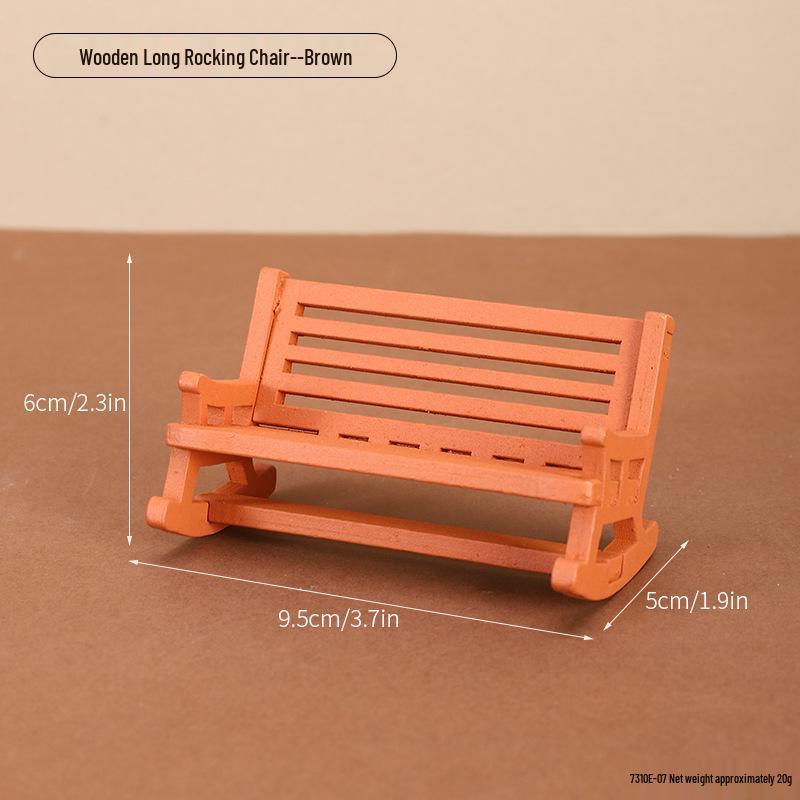 Mini Kreatives Chinesisches Stil Holz Schaukelstuhl Ornament für Wohnkultur