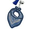 Strass Blau Schal Schlüsselanhänger Quaste Anhänger - Modisches Metall Tasche & Auto Zubehör
