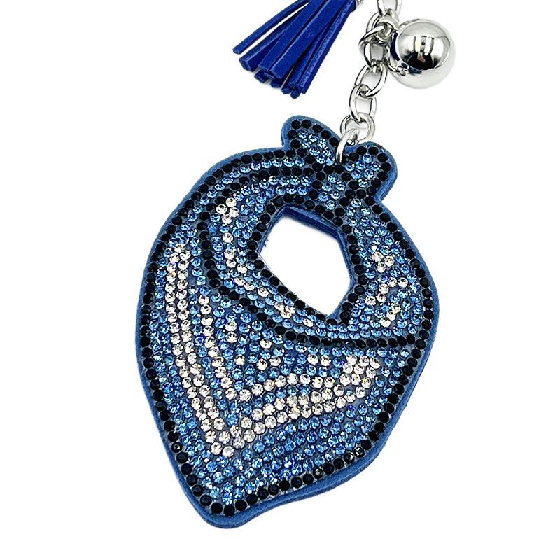 Strass Blau Schal Schlüsselanhänger Quaste Anhänger - Modisches Metall Tasche & Auto Zubehör