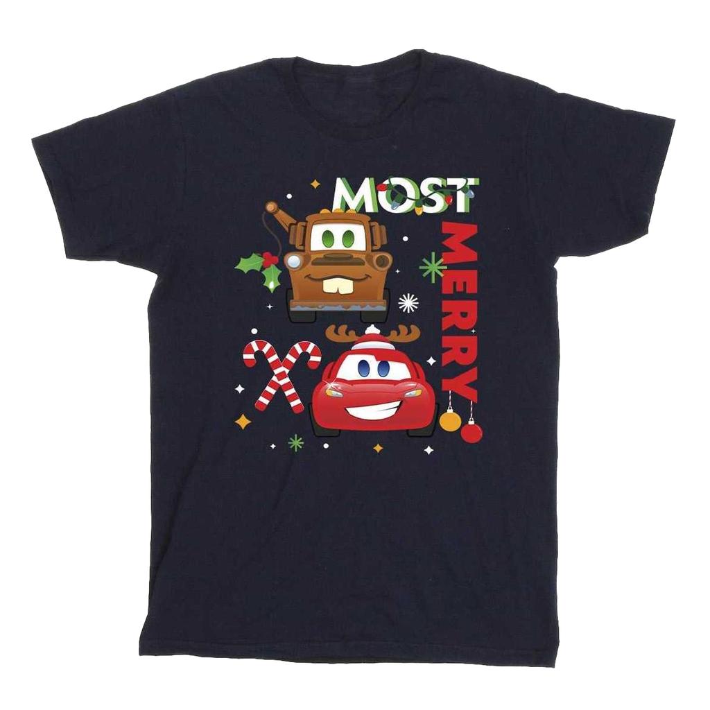 Cars Boys Most Merry Ringspun Cotton T-Shirt