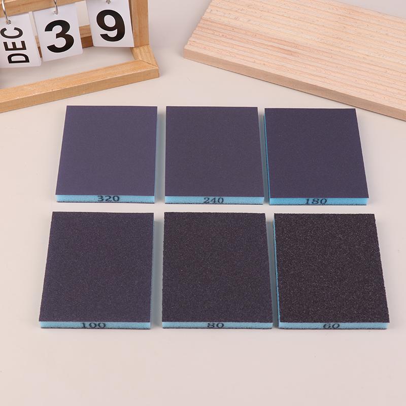 6 Pcs Sanding Sponge Set 60-320 Grit Washable And Reusable Wet Dry Sanding Blocks For Metal Wood Polishing Abrasive Tool