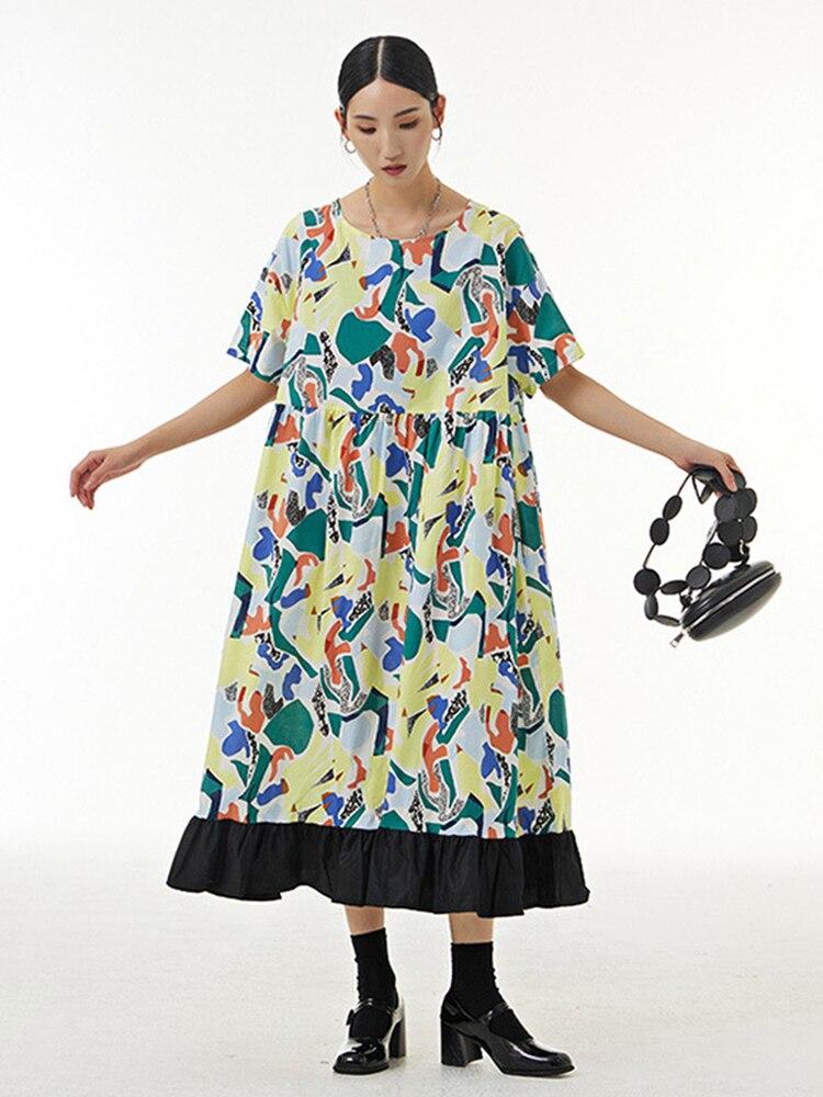 XITAO повседневное платье с принтом женское индивидуальное модное свободное платье — фото 6