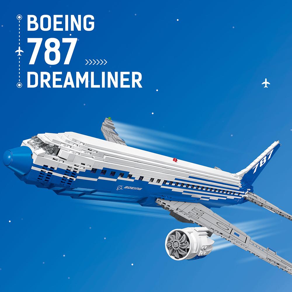 1353PCS Boeing 787 Dreamliner Airplane Building Blocks Assemble Bricks Educational Toys Desk Decoration Gifts For Kids Boy