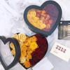 2pcs  Creative Flower Box Heart Shaped Hot Stamping Paper Florist Packaging Rose Gift Case for Anniversary Party Dropshipping