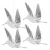 Transparent Decorative Bird Transparent Acrylic Bird Decor Hummingbird Hanging Ornaments with Hooks Transparent Flying Bird