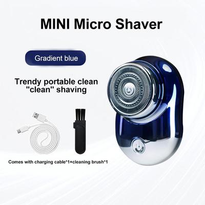 Rasoio elettrico con testina a lama aggiornata per uomo Rasoio tascabile Macchina da barba portatile IPX7 Regolabarba ricaricabile USB impermeabile