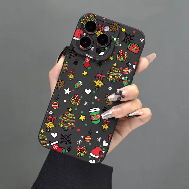 Christmas gift graphic phone case for iPhone 16 15 14 13 12 11 x XR Xs SE2 SE 8 7 plus pro Max mini silicone back cover