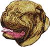Dogue de Bordeaux, Fransk Mastiff, Bordeauxdog - hundformad patch, broderad patch, unik dekoration för Art-Dog ryggsäck