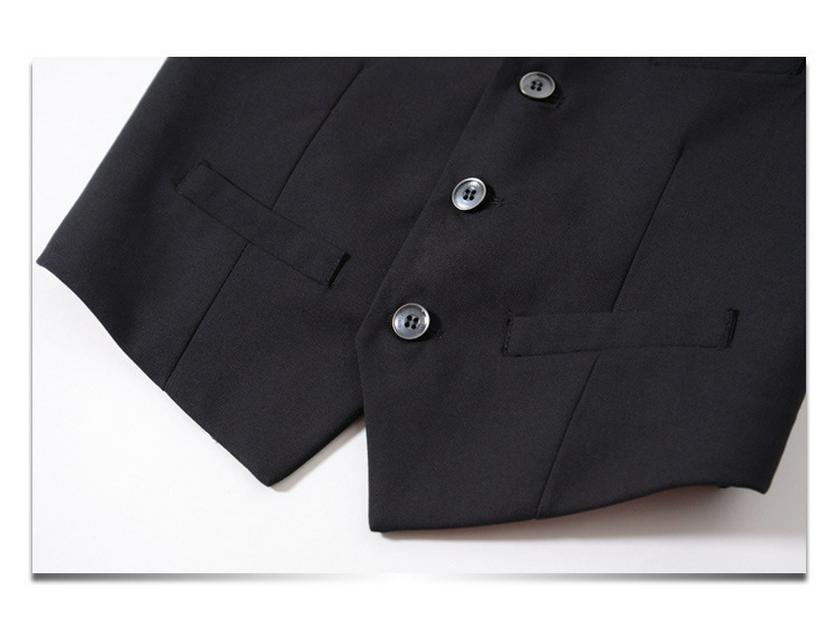 Dětská černá obleková vesta: Šaty v britském stylu, jednobarevné, pro družičky a chlapecká vystoupení.