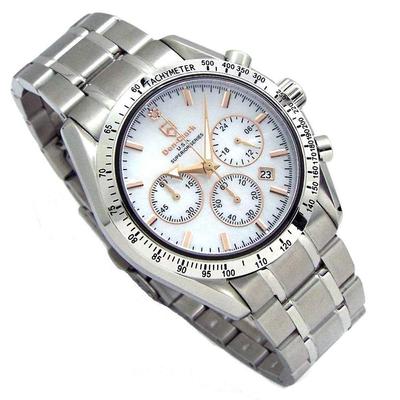 Se Dan Clark tachymeter kronograf Udstyret med japansk urværk Safirglas Naturlig hvid perlemorsskive Alt rustfrit stålmateriale, der er skånsomt
