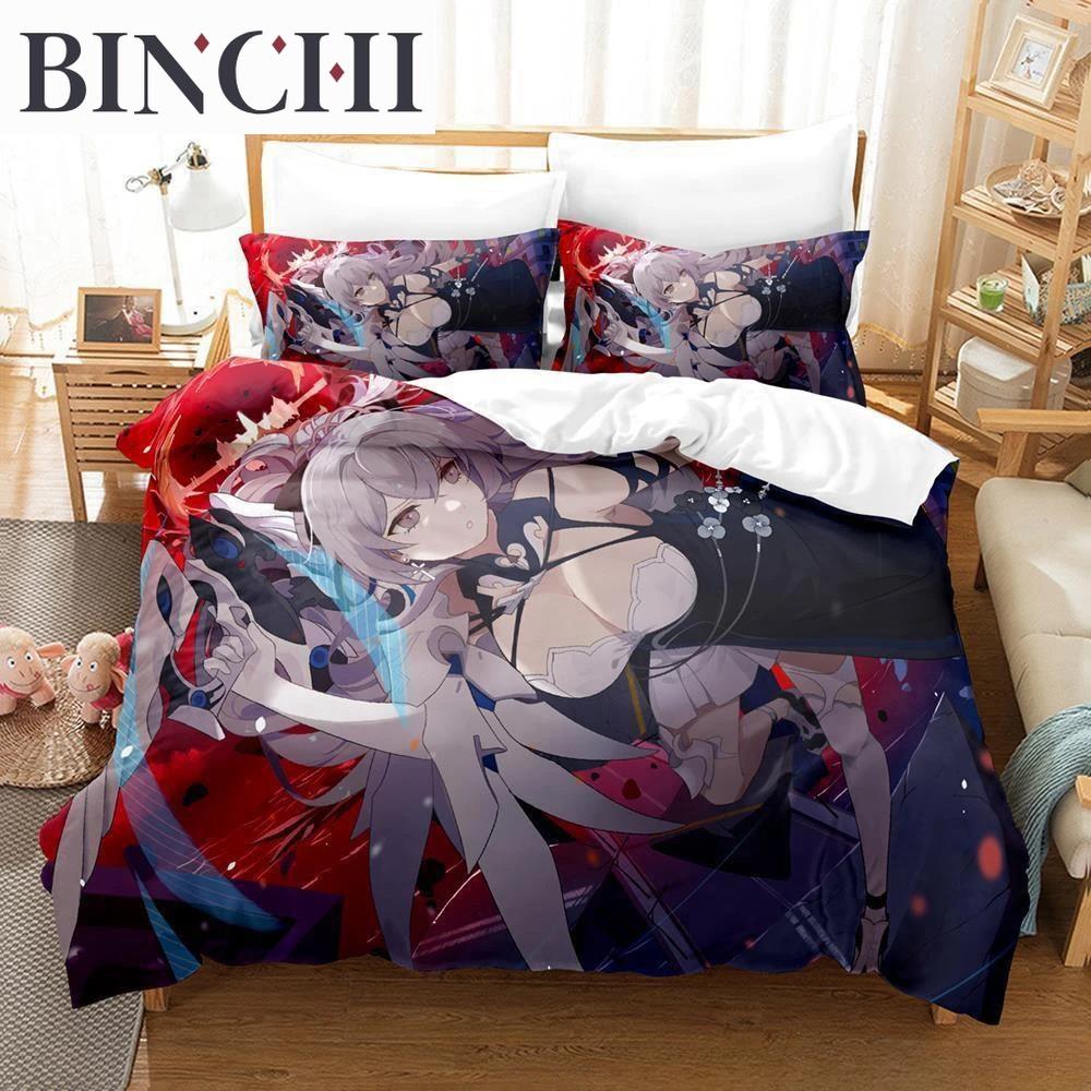 Game Honkai Impact 3 Bedding Set Single Twin Full Queen King Size Bed Set Adult Boy Bedroom Duvet cover Sets Anime Bed Sheet Set