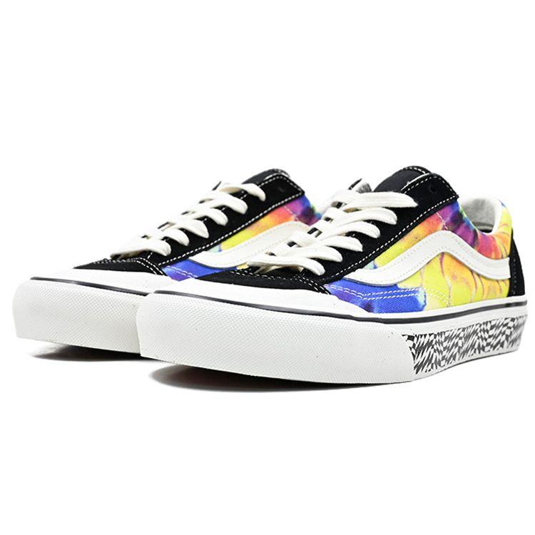 Vans Style 36 Sf Fabric Leather Tie-Dye Floral Lightweight Durable Low-Top Skate Shoes Unisex sneaker Black VN0A3ZCJ26T