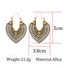 Women Vintage Bohemian Style Hollow-out Carved Love Shape Earrings Decoration