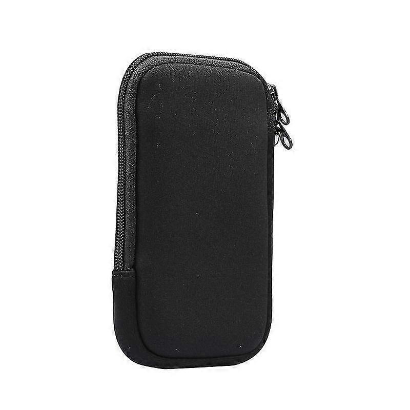 Housse de protection pour iPhone 12 / 12 Pro, élasticité universelle, fermeture éclair, étui de protection, sac de rangement avec lanière / Smartphones 6,1 pouces(noir)