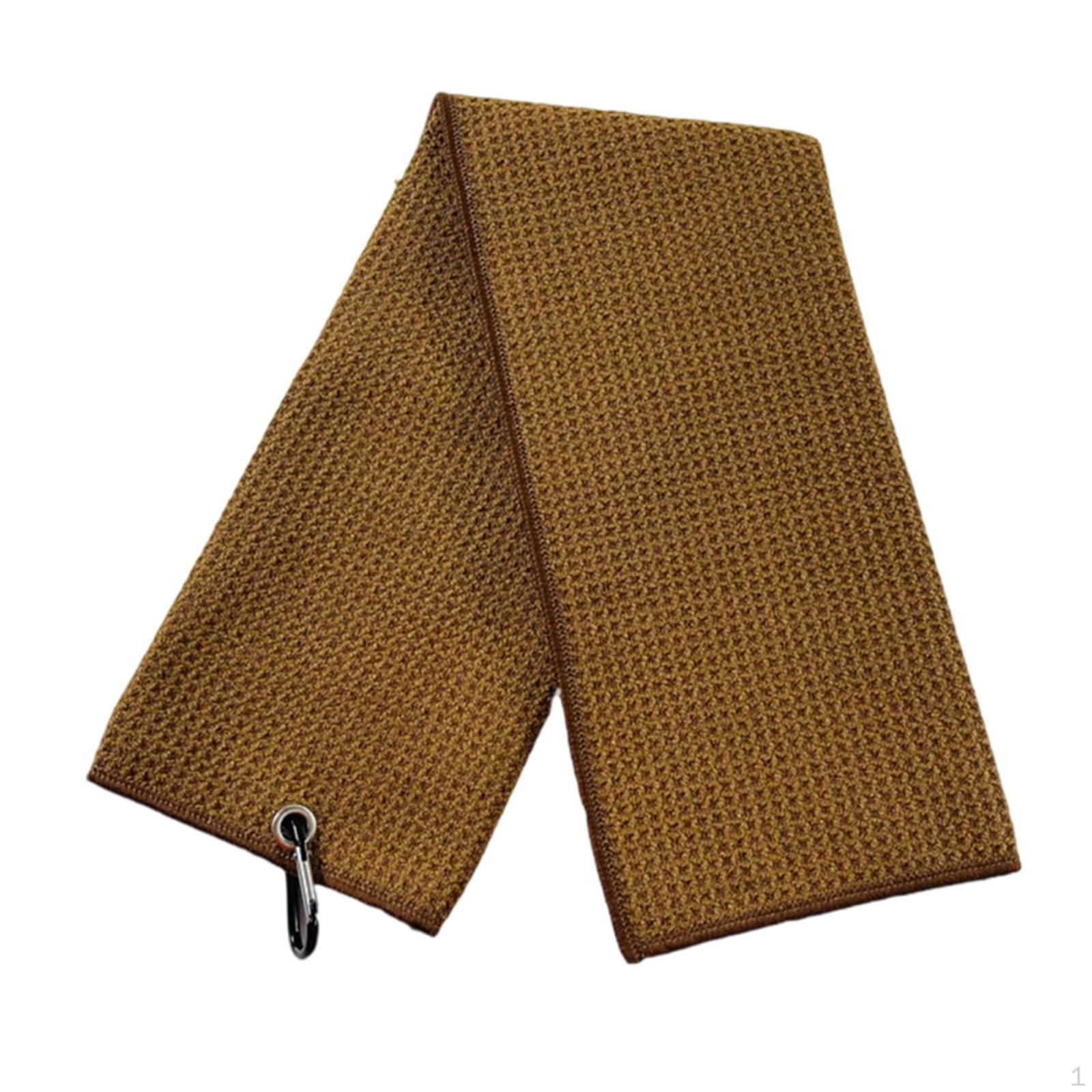 

Golf Towel Ball Cleaning 12 Inx12 in Microfiber Golfing Supplies Lightweight Quick Drying коричневий