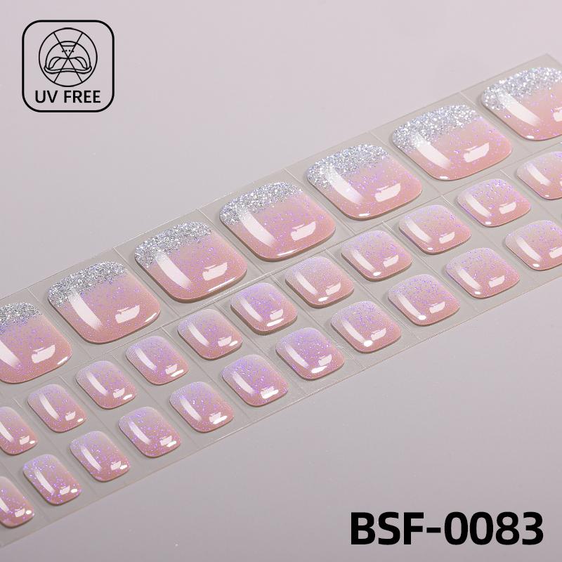 Popular Style New 3D Waterproof Nail Sticker Plastic UV Free Nail Wraps Toe Wraps