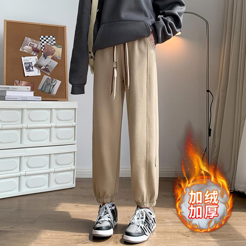 

Спортивні штани з високою талією та потовщеним флісом Жіночі штани до щиколотки в стилі печворк Теплі штани Haren 2XL хакі