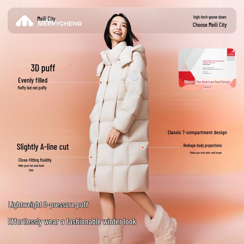 Meili City Women's Long Goose Down Parka
