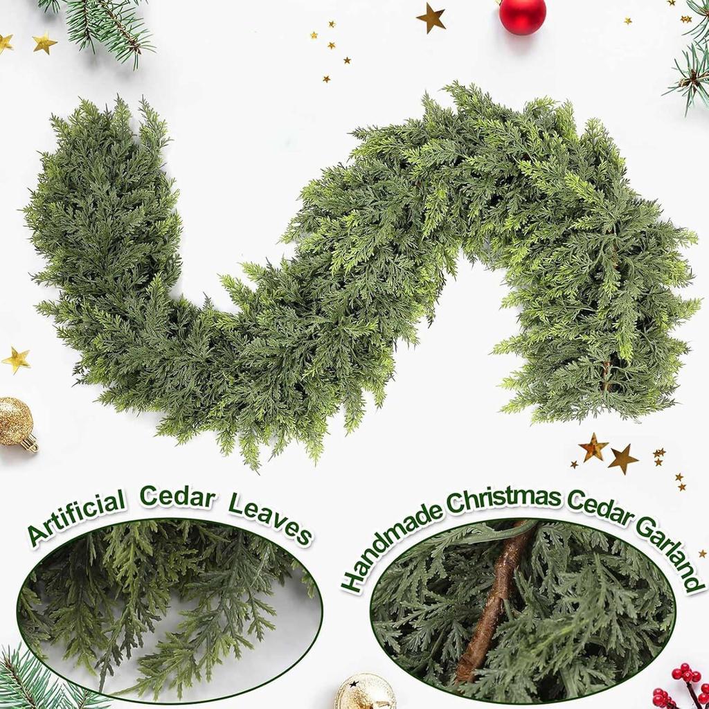 International Bestseller: Christmas Pine Needle Wreath with Realistic Norfolk Pine Branch Vine