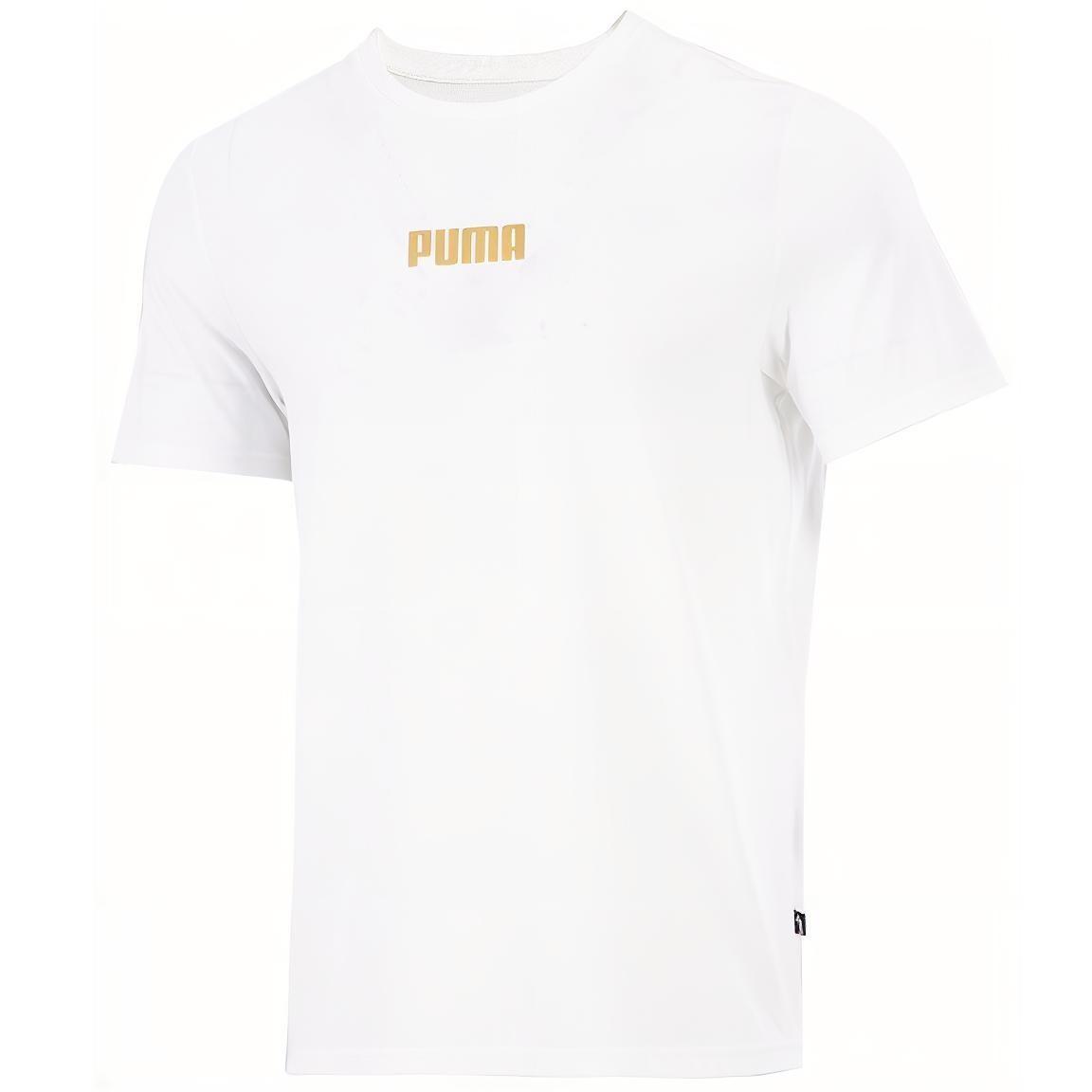 PUMA Alphabet Printing Casual Sports Short Sleeve White Men s 847651-02 XL
