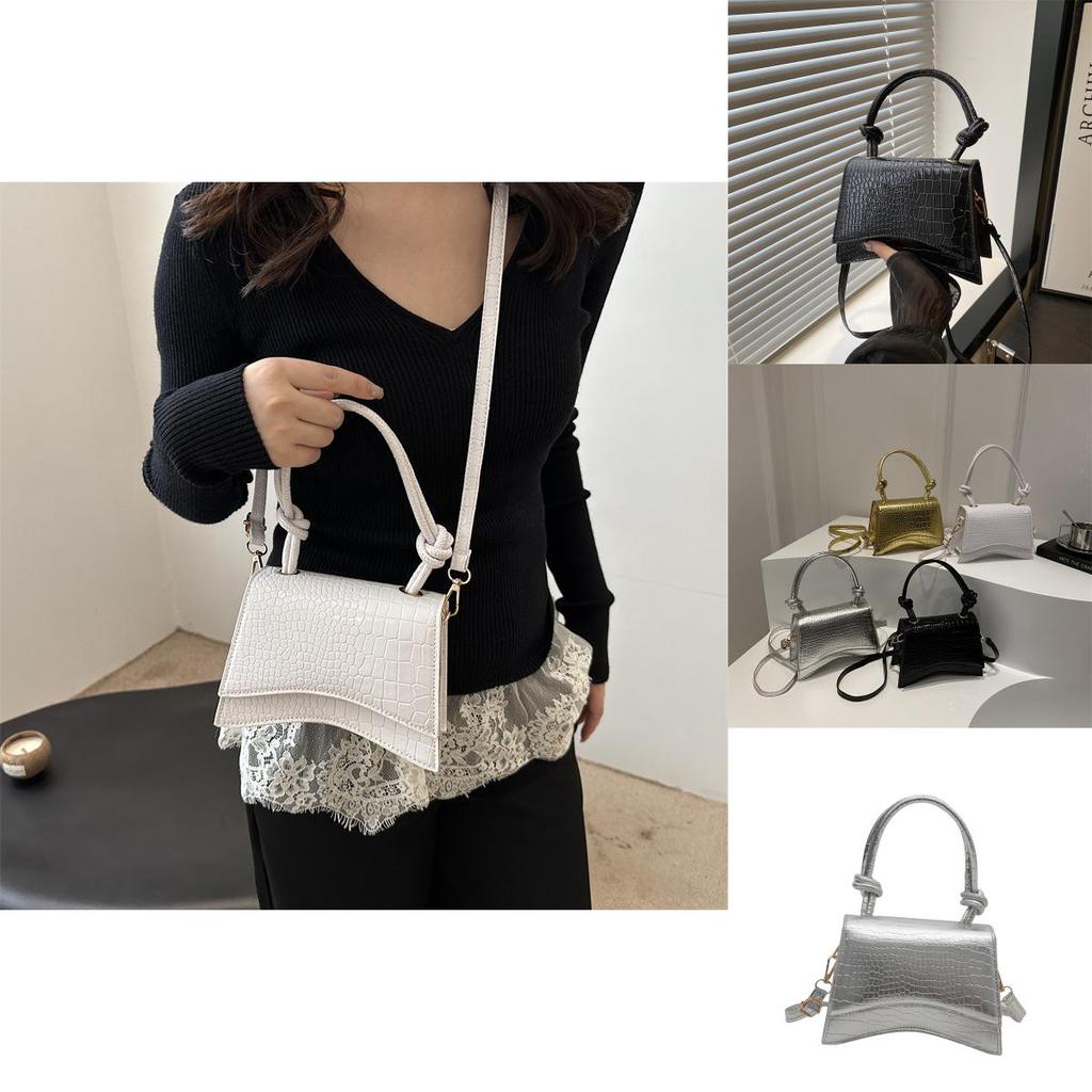 Stylish Korean Version Mini Square Bag For Women With Chic Crocodile Texture Design