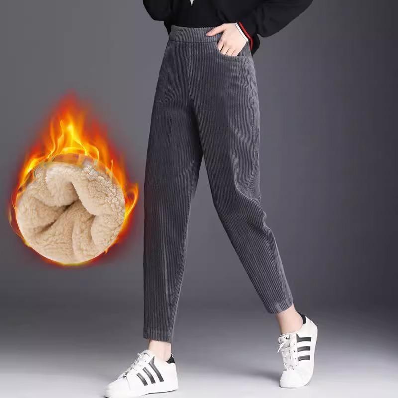 Pantaloni Haren din catifea cord groasă pentru femei Toamnă Iarnă Doamne