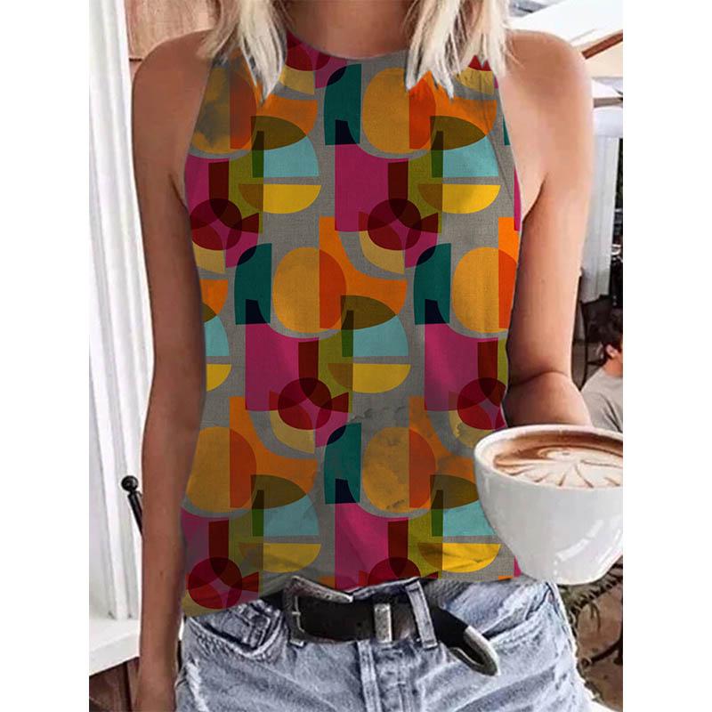 Women's Sleeveless T-shirt with Jesus Dandelion 3D Ethnic Print, Y2K Streetwear, Oversized Top, Round Neck Vest, Off Shoulder, Women's T-shirt