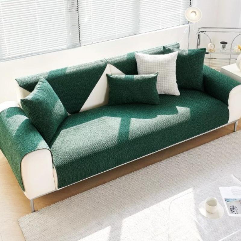 Soft Thick Chenier Sofa Cushion Living Room 1/2/3/4 Seat Mat Non-slip Corner Couch Cover Protective Embroidery Sofa Towel Home