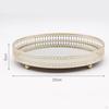 gold Mirror Jewelry Tray Display Stand Decorative Round Holder Plate for Bathroom