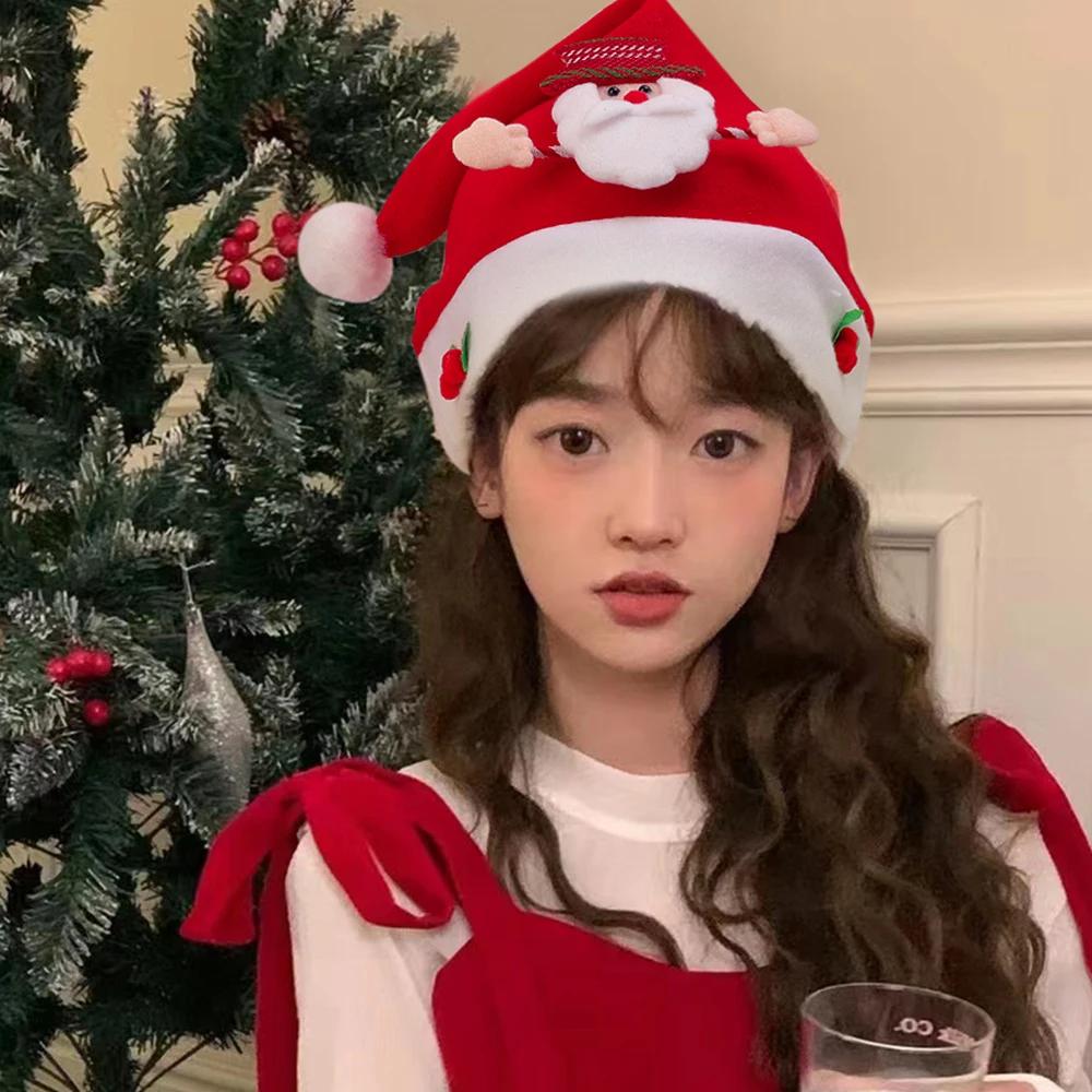 Adults Kids Christmas Hats Non-woven Fabric Santa Claus Xmas Hats Cap Merry Christmas New Party Festival Decoration Gifts