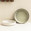 Minimalist Style Tableware Ceramic Plate Deep Plate Kiln Variant Creative Stroke Round Plate Restaurant Vegetable Plate Household Plate