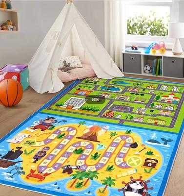 Kinderteppich Buntes Tier Rutschfester Teppich für Klassenzimmer Schlafzimmer Spielzimmer Innen Straße Auto Lernteppich Heimdekoration