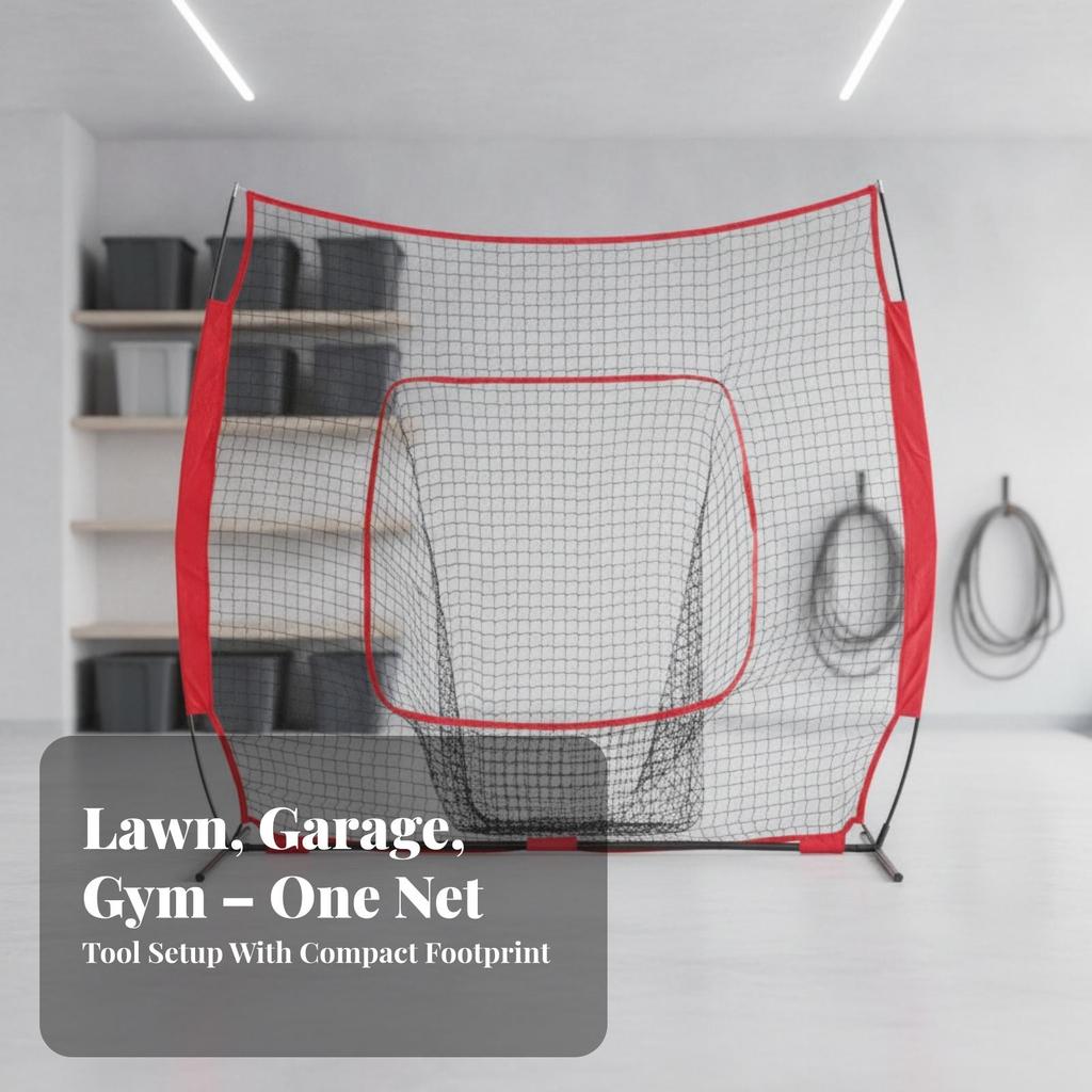 Baseball Practice Net Portable Hitting Freestanding for Backyard