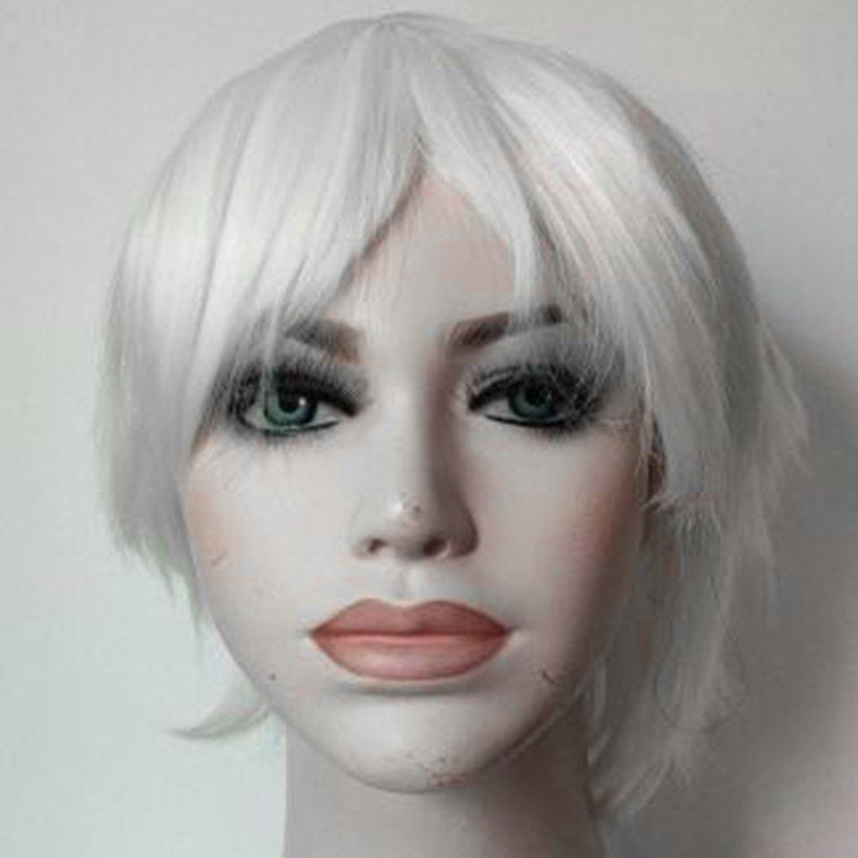 Buy Male White Synthetic Wig for Cosplaying Anime Characters