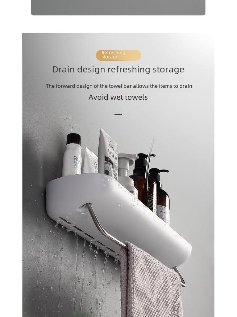 Bez wiercenia, ścienny regał łazienkowy na ręczniki, kosmetyki i umywalkę