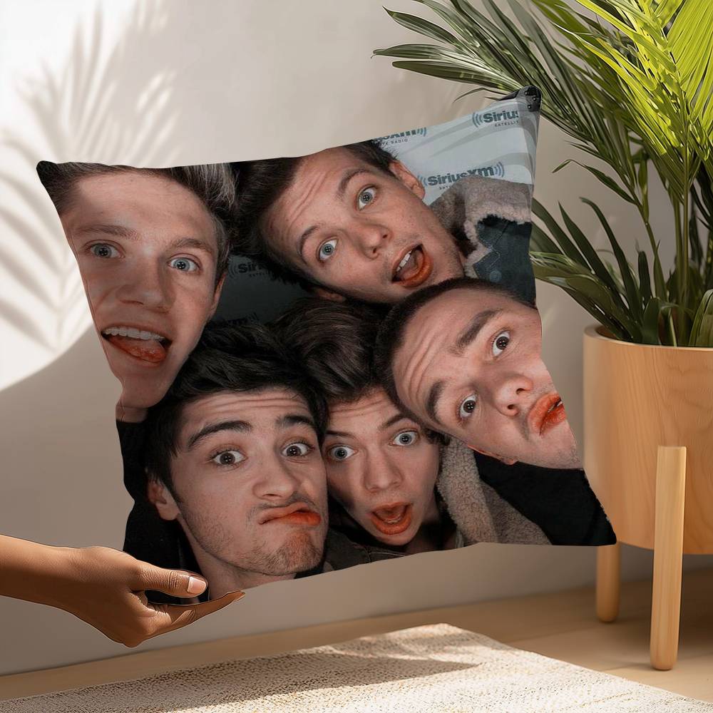 O-one Band DirectionS Music Pillow Case Plush Fabric Soft  Pillowcase Double Sided Print Cushion Cover Household Gifts