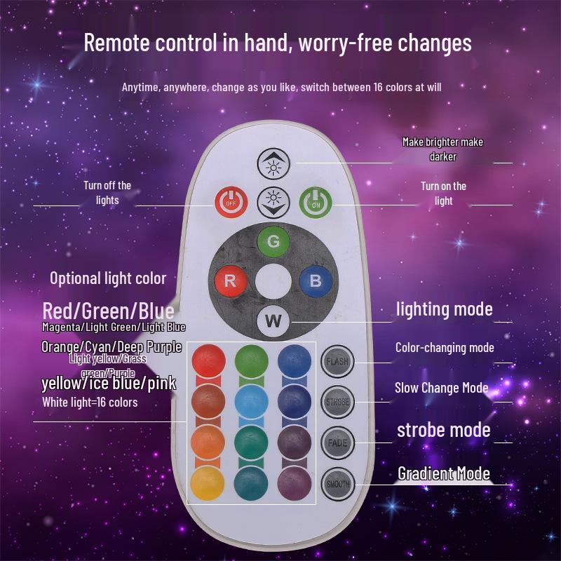 RGB LED Bedside Lamp with Remote - 16 Color Changing Atmosphere Light for Couples