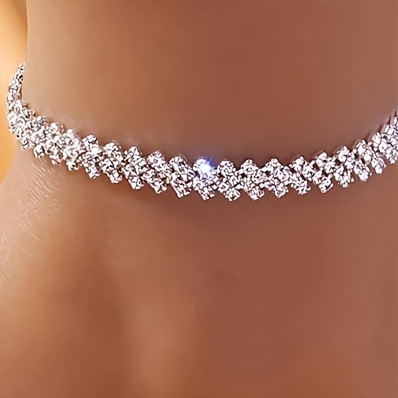Waterproof stainless steel anklet, tennis anklet, women s heart-shaped butterfly anklet, women s summer beach foot jewelry silver of them