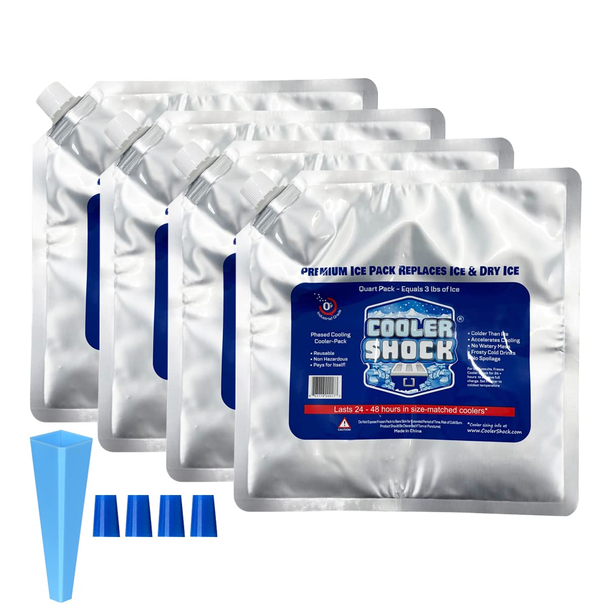 

COOLER SHOCK Набор аккумуляторов холода Холоднее льда Идеально для уличного холодильника и подготовки к чрезвычайным ситуациям (Средний, 4) - Долговечный, Мощный, (-7.8°C),