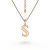 Nádherný přívěsek Estele ve tvaru písmene S z růžového zlata pro ženy