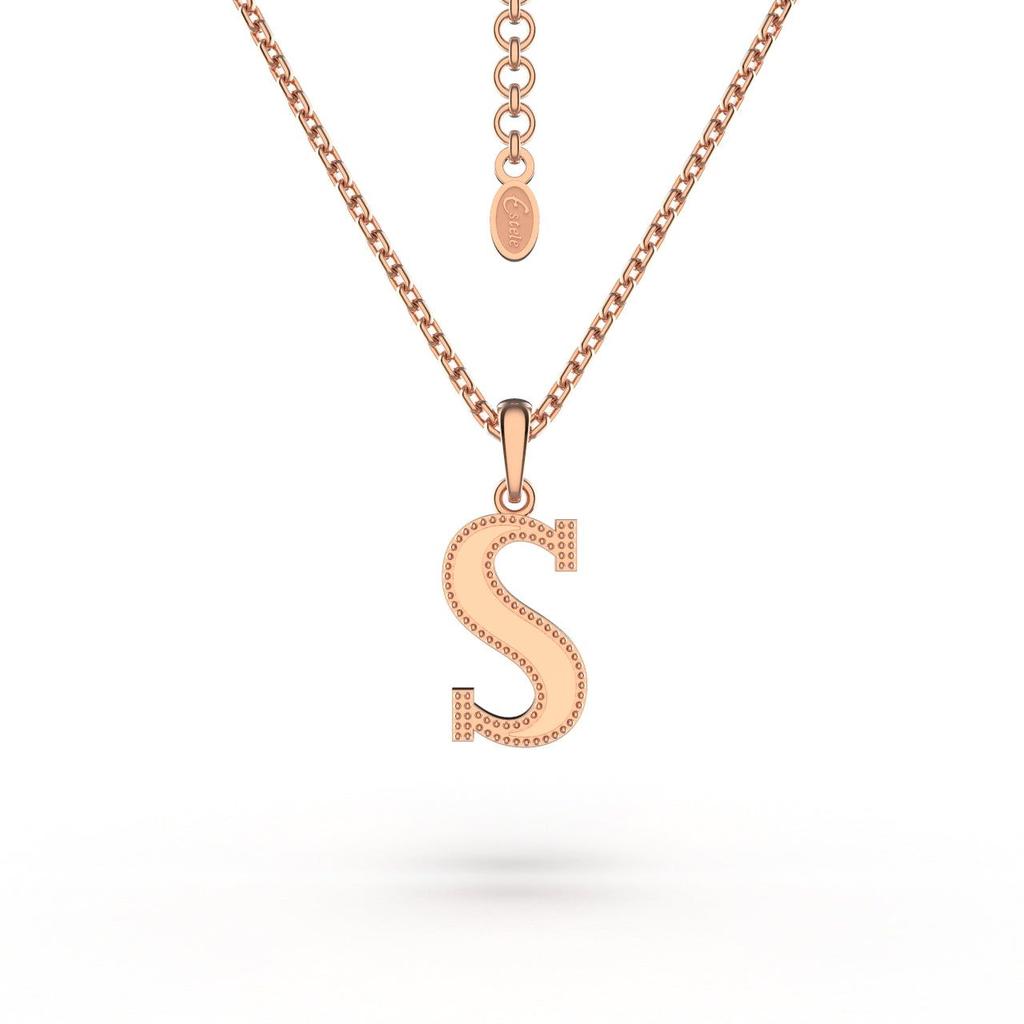 Великолепная подвеска-подвеска Estele в форме буквы S из розового золота для женщин