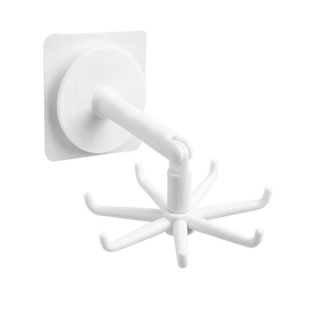 360 Grad Drehbarer Haken Kunststoff 7 Zacken Schwenkhaken zum Aufhängen von Töpfen Handtüchern Schlüsseln Platzsparend Badezimmer Handtuchhaken