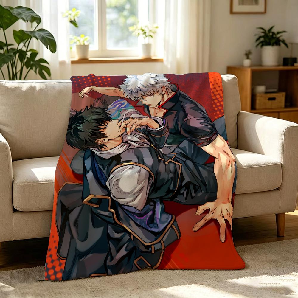 Anime G-Gintama Throw Soft Warm Flannel Throw Blanket, Multi-use for Sofa Bed Office Nap