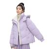 Women's cottonpadded clothes 2024 winter new short thickened down cottonpadded clothes, small loose contrasting color hooded cottonpadded jackets