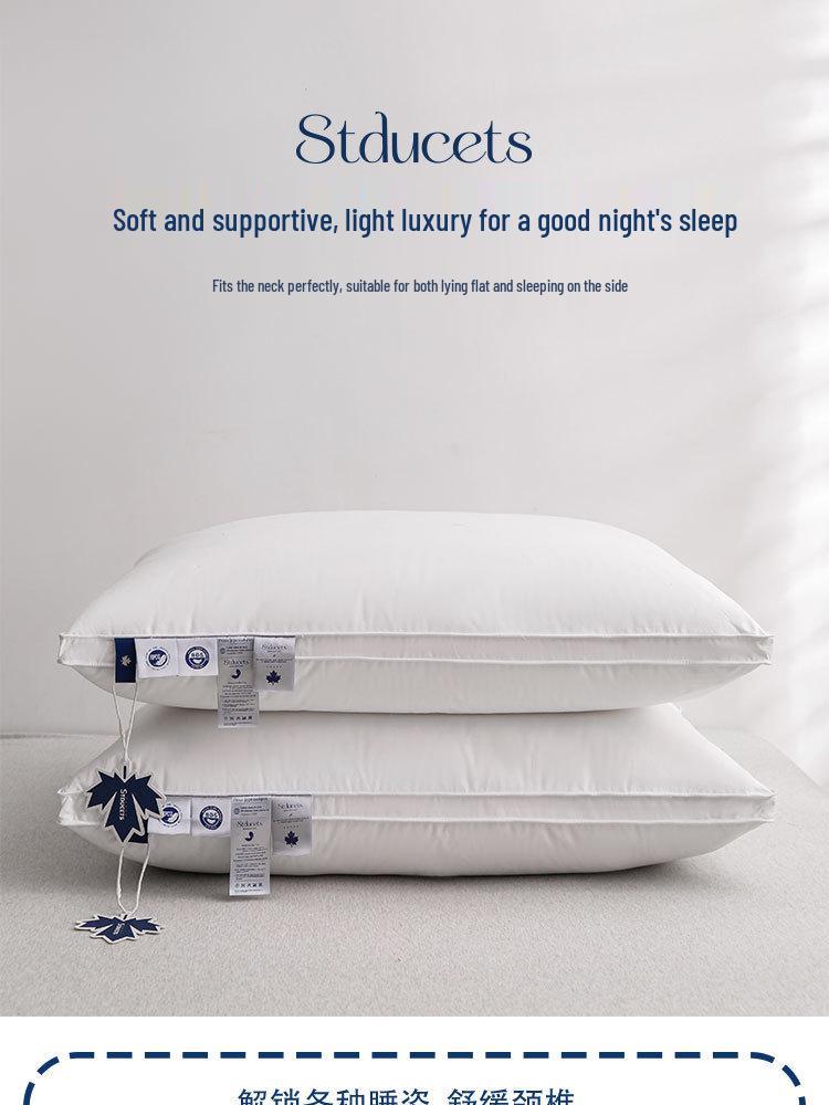 Luxurious Class A White Goose Down Pillow - Non-Deforming, Five-Star Hotel Quality, Available In Low To Medium-High Profiles.
