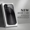 Black art tempered glass phone case suitable for Samsung Galaxy S26 S25 S24 S23 S22 S20 FE/Ultra/Plus anti drop back cover