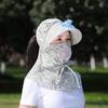 Fan Sunhat Strong Wind Cooling Sunshade Wide Brim Hollow Out Mesh Sun Protection Decorative Neck Protection Outdoor Fan Cap Headwear